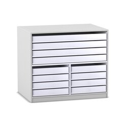 Flexeo� Papier- und Bilderschrank wei�, 4 gro�e, 8 kleine Ausz�ge