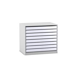 Flexeo� Papier- und Bilderschrank, grau, 8 gro�e Ausz�ge, HxBxT: 99,1 x 115 x 78 cm