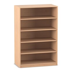 Flexeo� Regal, Buche hell, 5 F�cher, HxBxT: 143,9 x 94,4 x 48 cm