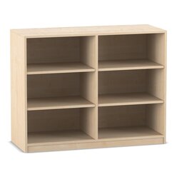 Flexeo� Regal, Ahorn honig, 2 Reihen, 6 F�cher, HxBxT: 99,1 x 126,4 x 38 cm