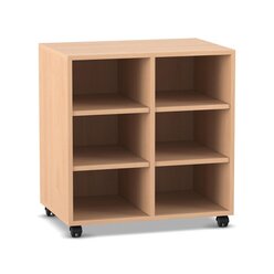 Flexeo� Regal PRO, 2 Reihen, 6 F�cher, Breite 73,1 cm, Buche hell, Sockelleiste