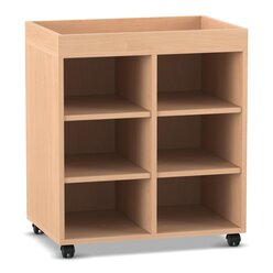 Flexeo� Regal PRO, Buche hell, HxBxT: 83,2x73,1x48 cm, 2 Reihen, 6 F�cher, Aufkantung, Sockel