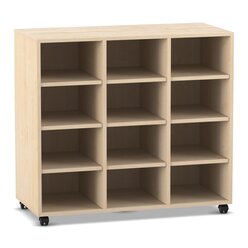 Flexeo� Regal PRO, Ahorn honig, HxBxT 91,1 x 108,5 x 48 cm, 3 Reihen, 12 F�cher, mit Sockel