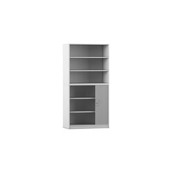 Flexeo Rollladenschrank, Dekor grau, 6 F�cher, 1 T�r unten, HxBxT: 190 x 94,4 x 48 cm