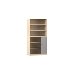 Flexeo Rollladenschrank Ahorn honig, 6 F�cher, 1 T�r unten, HxBxT: 190 x 94,4 x 48 cm