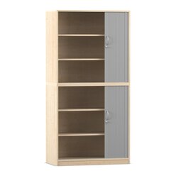Flexeo� Rollladenschrank, Ahorn honig, 6 F�cher, 2 T�ren, HxBxT: 190 x 94,4 x 48 cm