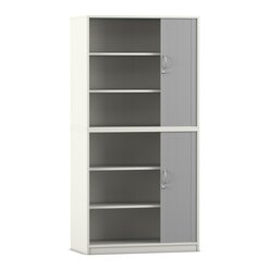 Flexeo� Rollladenschrank, wei�, 6 F�cher, 2 T�ren, HxBxT: 190 x 94,4 x 48 cm