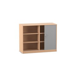Flexeo� Rollladenschrank, Buche hell, 6 F�cher, Mittelwand, HxBxT: 99,1x126,4x58 cm