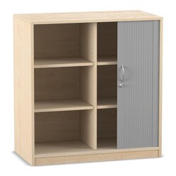 Flexeo Rollladenschrank mit Sockel, Dekor Ahorn honig, 4 Fachb�den HxBxT: 99,1 x 94,4 x 48 cm