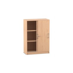 Flexeo Schiebet�renschrank mit Sockel, Buche hell, 2 Fachb�den, HxBxT: 115,3x80x40 cm