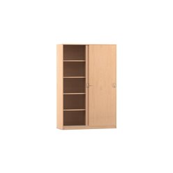 Flexeo Schiebet�renschrank Buche hell, HxBxT 190 x 126,4 x 59 cm
