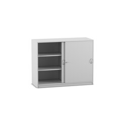 Flexeo� Schiebet�renschrank, Dekor grau mit 6 F�chern, HxBxT 99,1 x 126,4 x 48 cm