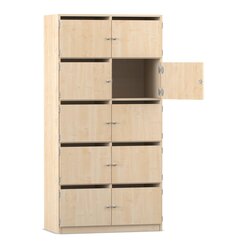 Flexeo� Schlie�fachschrank Ahorn honig, 10 F�cher mit Briefschlitz, HxBxT: 190x94,4x40 cm