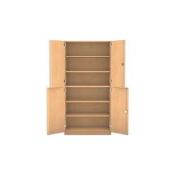 Flexeo� Schrank wei�, 4 Halbt�ren, 6 F�cher, HxBxT 190x94,4x40 cm, Schloss