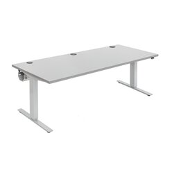 Flexeo� Schreibtisch 200 x 80 cm, Dekor grau, elektrisch h�henverstellbar 63 bis 129 cm