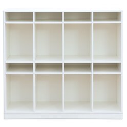 Flexeo Schulranzenregal PRO wei�, 4 Reihen, BxHxT 143,9x132,2x48 cm, auf Sockel