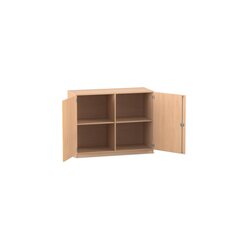 Flexeo� Unterschrank, Buche hell, 4 F�cher, HxBxT: 99,1 x 126,4 x 40 cm, Bogengriff mit Schloss
