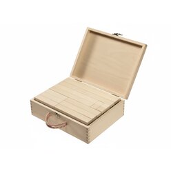 Set Bausteinkoffer mit Quaderbausteinen: Inhalt 167 Quaderbausteine, Buche natur