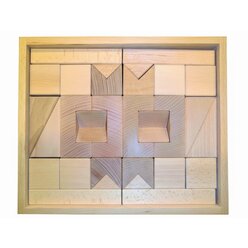 Set GEO-Kasten klein: Inhalt 36 Teile, Buche natur