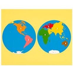 Montessori Puzzlekarte Erdteile, ab 5 Jahre