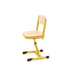 Aluflex-Aktivstuhl, h�henverstellbar 38-50 cm, Stahlfarbe zinkgelb, Kunststoffgleiter, 9-18+ Jahre