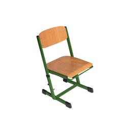 Ecoflex Sch�lerstuhl h�henverstellbar 42-50 cm, Stahlfarbe gr�n. Filzgleiter