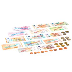 EURO-Spielgeldsatz, 22 M�nzen und 22 Scheine im Polybeutel, Rechengeld