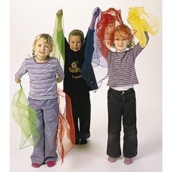 Jongliert�cher gr�n, chiffon, 68 x 68 cm, chiffon, 12er-Pack