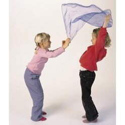 Jongliert�cher gr�n, chiffon, 68 x 68 cm, chiffon, 12er-Pack