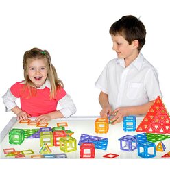 Translucent Magnetic Polydron Set, 64 Teile