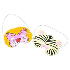 Tiermasken Blanko-Set, Set mit 8 St�ck, ab 5 Jahre
