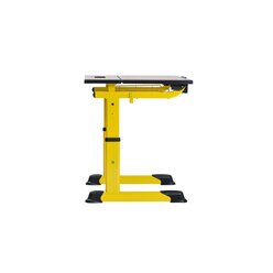 Aluflex Einer-Sch�lertisch, h�henverstellbar 64-82 cm, Stahlrohrfarbe zinkgelb, mit Drahtkorbablage, Kunststoffgleiter, 9-18+ Jahre