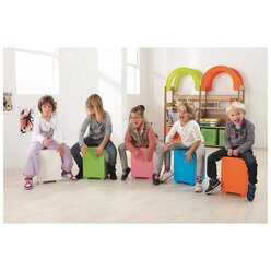 Kinderhocker mit Trommelfunktion, orange, Sitzh�he 38cm, 5-9 Jahre
