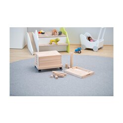 Bausteinwagen mit 6 F�chern, Basisformen, inkl. Rollen f�r den mobilen Einsatz