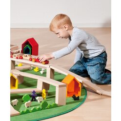 Br�ckenbauwagen mit vielen Baukl�tzen und Bauplatten, ab 2 Jahre