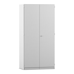 Flexeo� Garagenschrank PRO, Dekor grau, HxBxT: 190 x 94,4 x 60 cm, 2 Rollcontainer, 8 Boxen Gr. S und M, dunkelgr�n/hellgr�n, Bogengriff mit Schloss