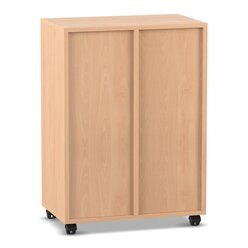 Flexeo� Materialregal Buche hell, HxBxT: 92,3x66,5x40,8 cm, 2 Reihen, 16 kleine Boxen, Boxenfarbe transparent, Rollen