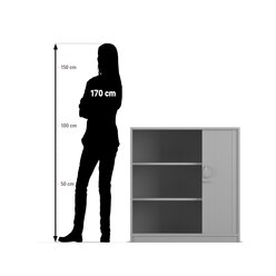 Flexeo Rollladenschrank Ahorn honig, 3 F�cher, BxHxT 94,4 x 99,1 x 48 cm