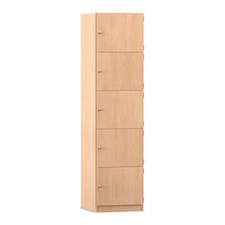 Flexeo Schlie�fachschrank 5 geschlossene F�cher, Buche hell, T�ranschlag rechts, HxBxT 190 x 48,1 x 40 cm