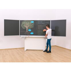 Gestell-Klappschiebetafel, anthrazit, 150x100cm, freistehend und GS-gepr�ft