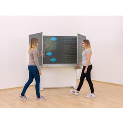 Gestell-Klappschiebetafel, anthrazit, 150x100cm, freistehend und GS-gepr�ft