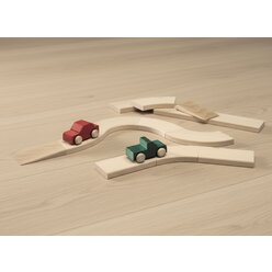 Set Autobahn gro� im Fr�belkasten: Inhalt 78 Autobahnteile, Buche natur