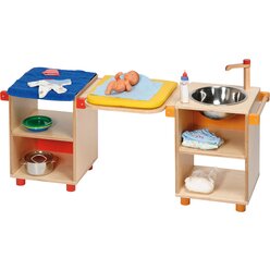 Krippenspielm�bel Wickelplatz Polster gelb