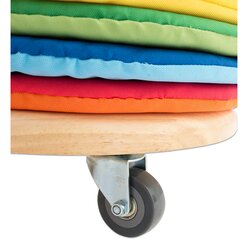 Mobiler Kissenwagen mit 32 runden Donut-Sitzkissen � 35 cm