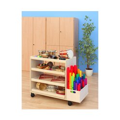 Musikwagen mit Aufkantung und 3 Ausz�gen, Ahorn Honig, mit Boom-Whackersbox