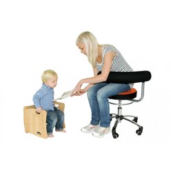 Sanus Gesundheitsstuhl  42-51 cm mit h�henverstellbarer Lehne, Kunstleder beige/schwarz, mit Gleiter