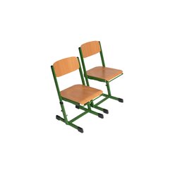 Ecoflex Sch�lerstuhl h�henverstellbar 42-50 cm, Stahlfarbe gr�n. Filzgleiter