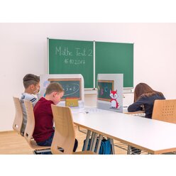 Tischaufsteller Sichtschutz wei� - Set mit 15 St�ck, ab 5 Jahre