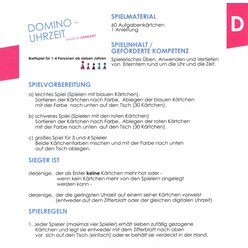 Domino Uhrzeit, Lernspiel, ab 7 Jahre