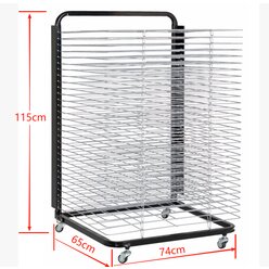 Trockenst�nder mit Rollen, 30 F�cher A2